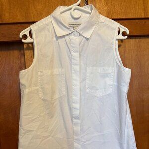 Sleeveless White Blouse